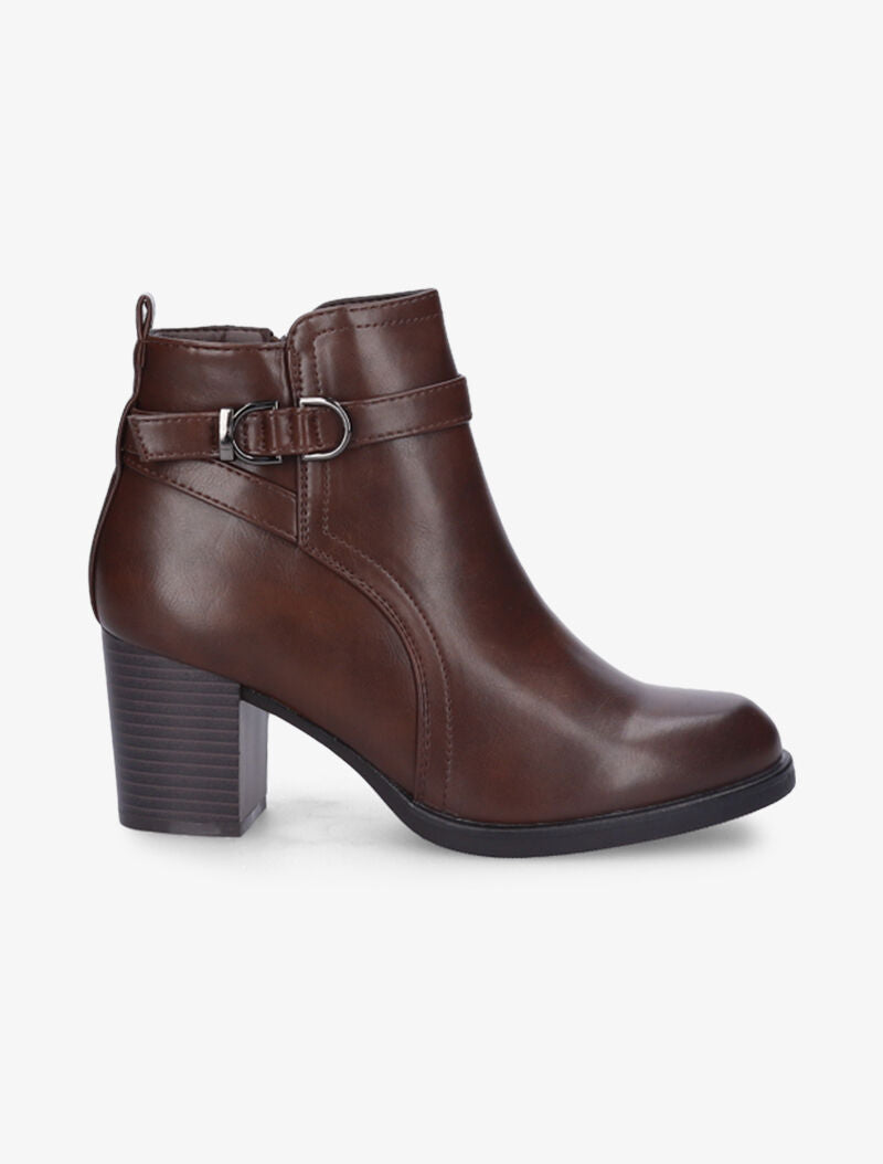 Bottines à bride en tour de cheville - Marron - 2