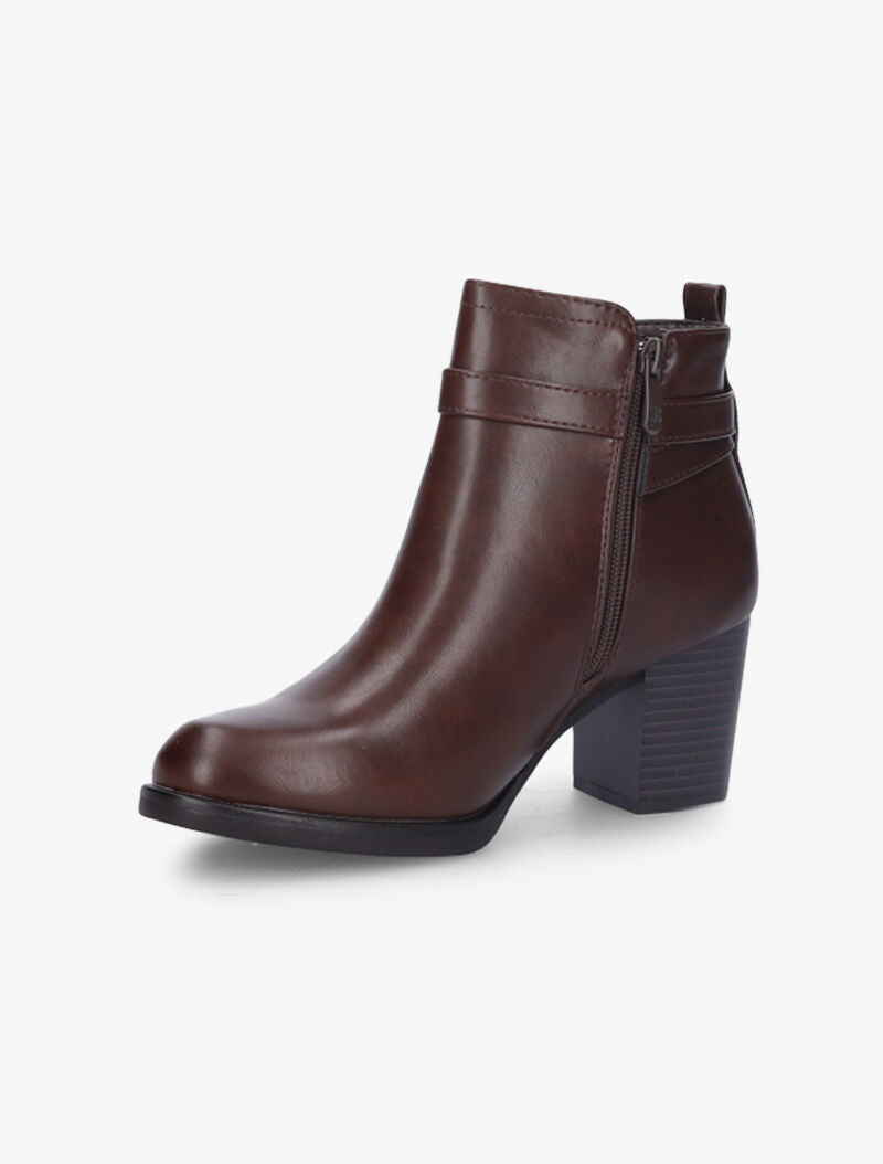 Bottines à bride en tour de cheville - Marron - 4