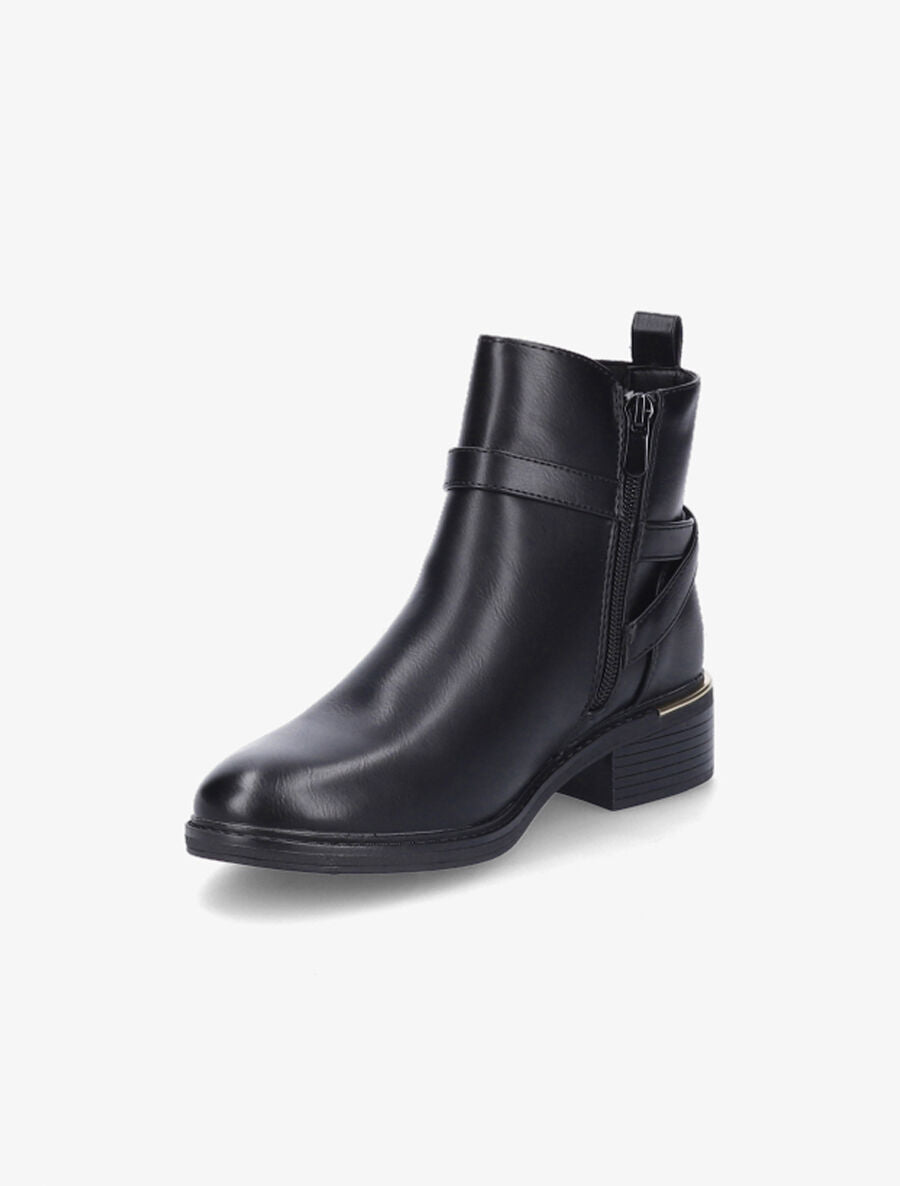 Bottines en simili à doubles sangles - Noir - 3