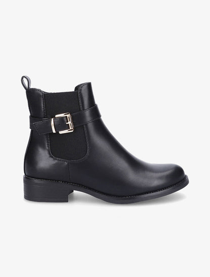 Bottines plates en simili - Noir - 1