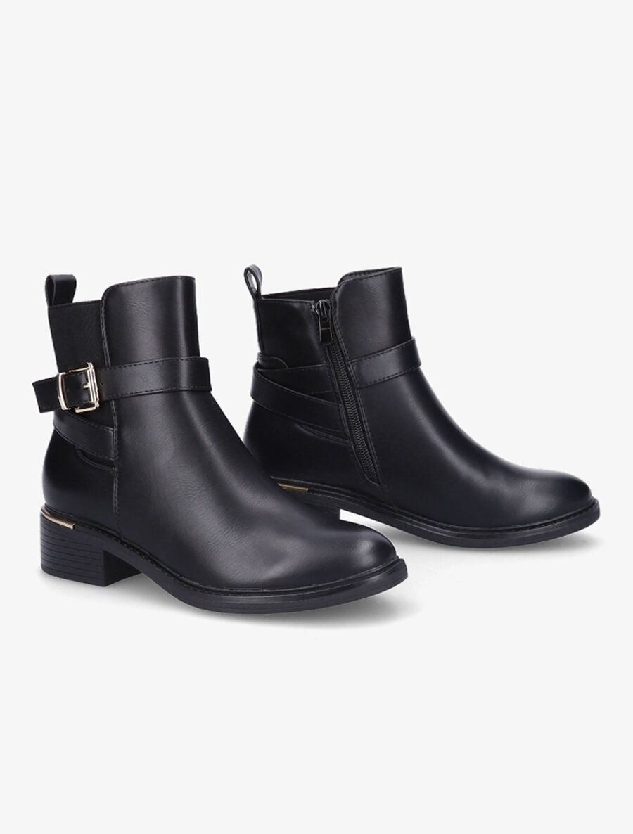 Bottines à contrefort à empiècement métal - Noir - 4