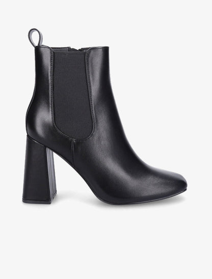 Bottines à talon haut et bout carré - Noir - 5