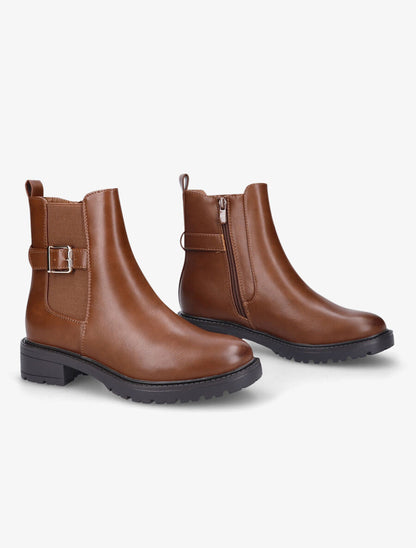 Bottines classiques élastiquées à boucle - Camel - 4