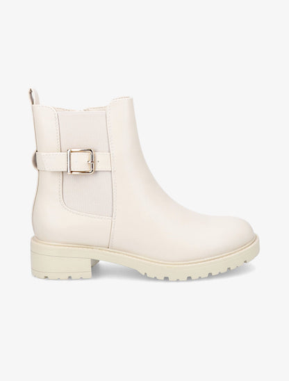 Bottines classiques élastiquées à boucle - Beige - 5