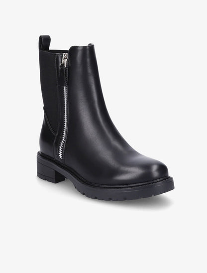 Bottines élastiquées à zip décoratif - Noir - 2