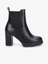 Bottines élastiquées à talon et plateforme - Noir - 1
