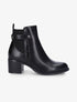 Bottines à contrefort croco et élastiqué - Noir - 5