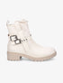 Bottines en simili et en suédine - Crème - 1