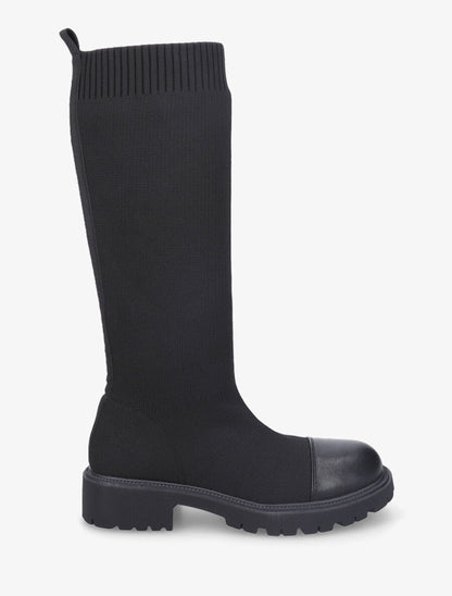 Bottes style chaussettes en maille - Noir - 1