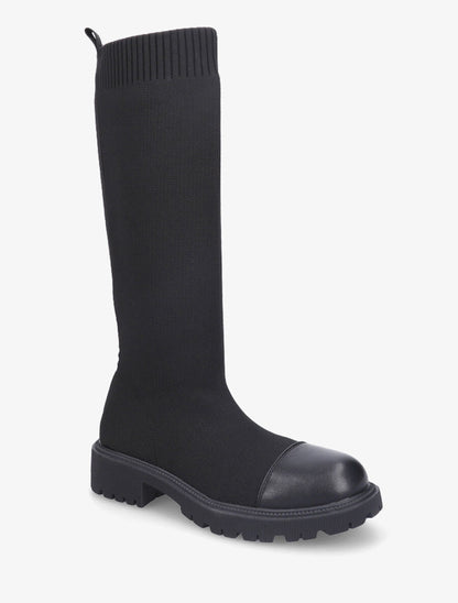 Bottes style chaussettes en maille - Noir - 2