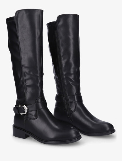 Bottes cavalières à boucle fantaisie - Noir - 4