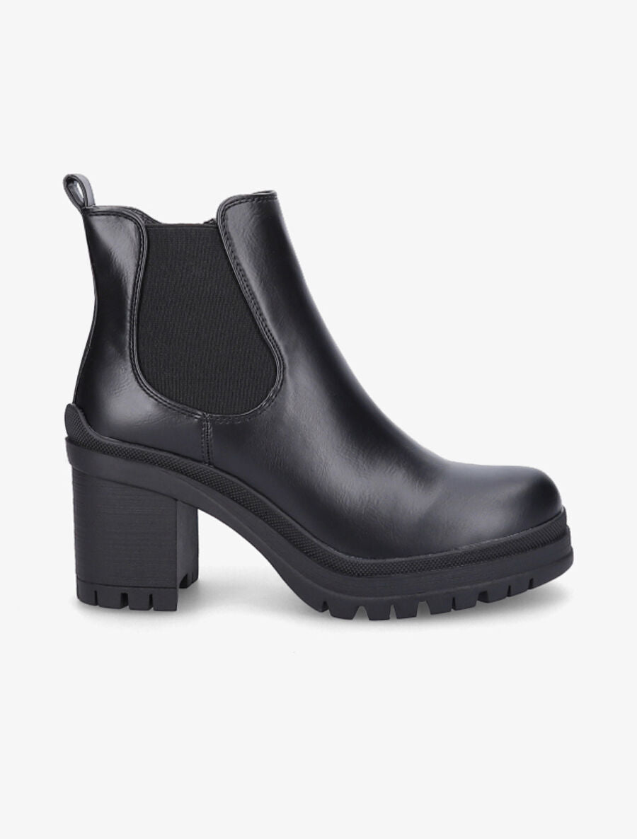 Bottines élastiquées à talon mi-haut - Noir - 5