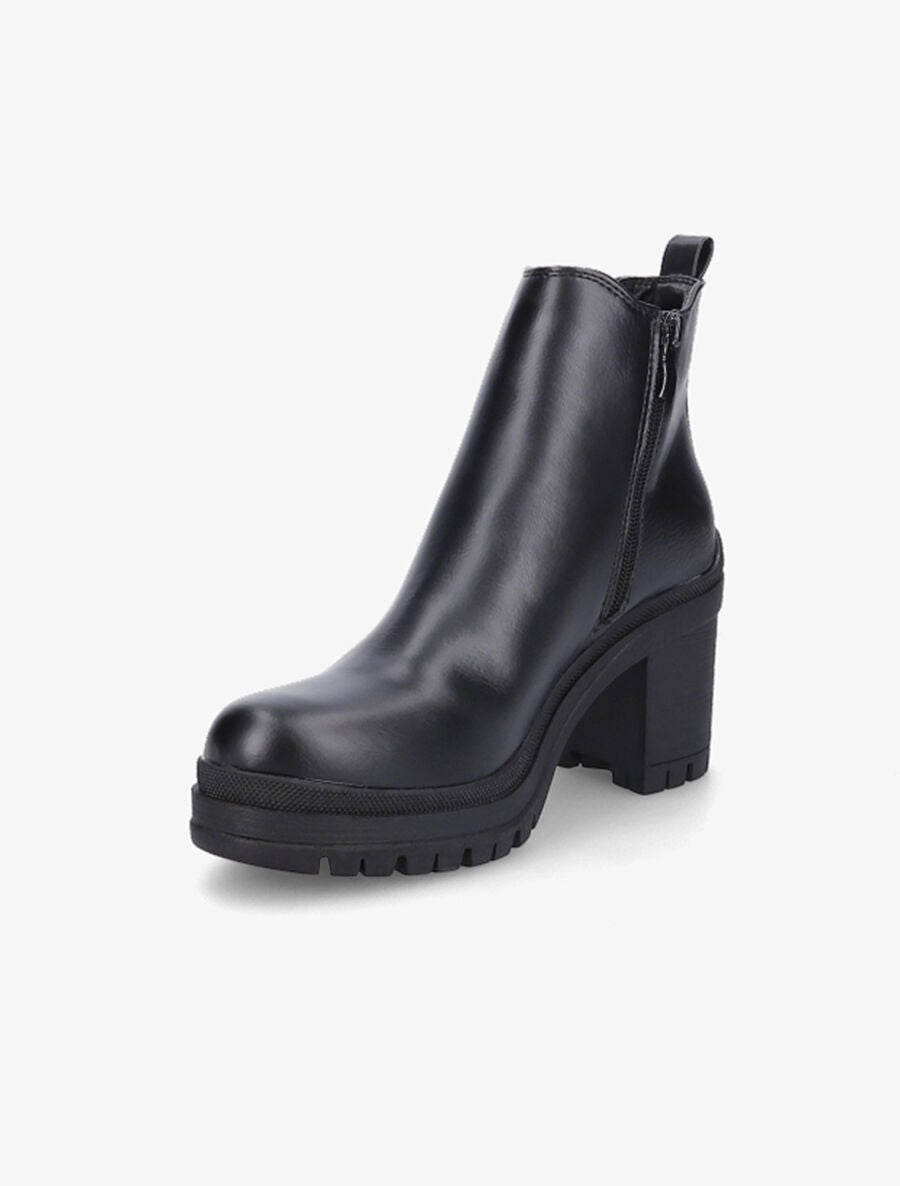 Bottines élastiquées à talon mi-haut - Noir - 3