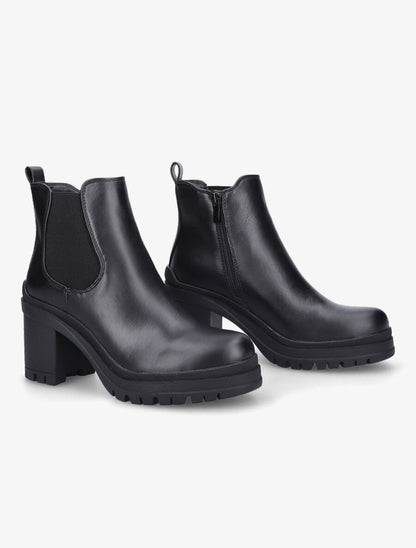 Bottines élastiquées à talon mi-haut - Noir - 4