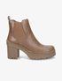 Bottines élastiquées à talon mi-haut - Taupe - 1