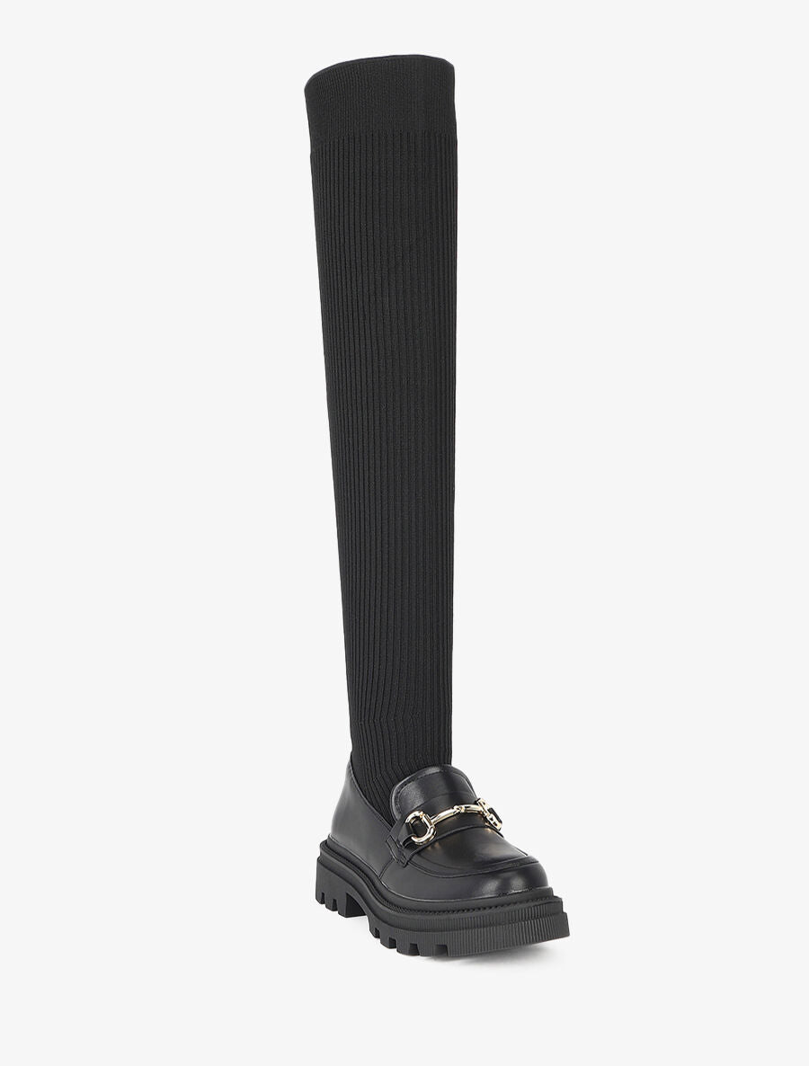 Cuissardes style chaussette à boucle - Noir - 3