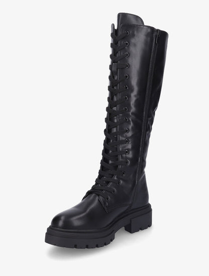 Bottes en simili à lacets - Noir - 3