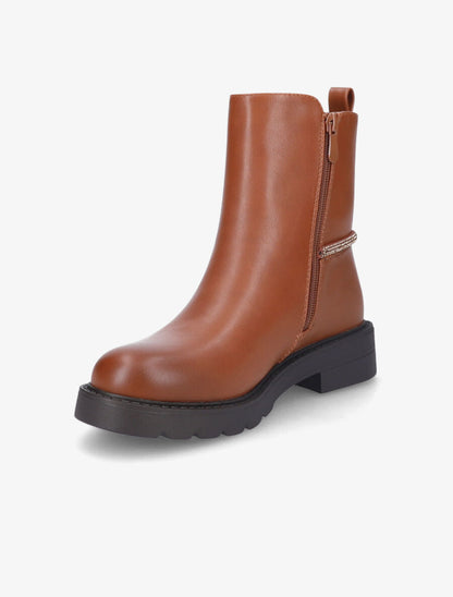 Bottines à liseré strassé - Camel - 3