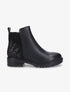 Bottines bi-matière et paillettes - Noir - 1