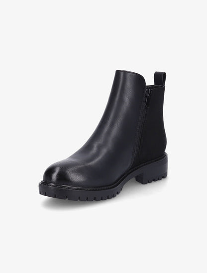 Bottines bi-matière et paillettes - Noir - 3