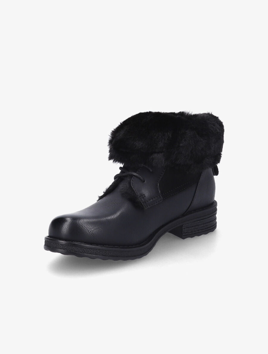 Bottines à chevilles fourrées à revers - Noir - 3