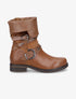 Bottines à revers effet croco - Camel - 1