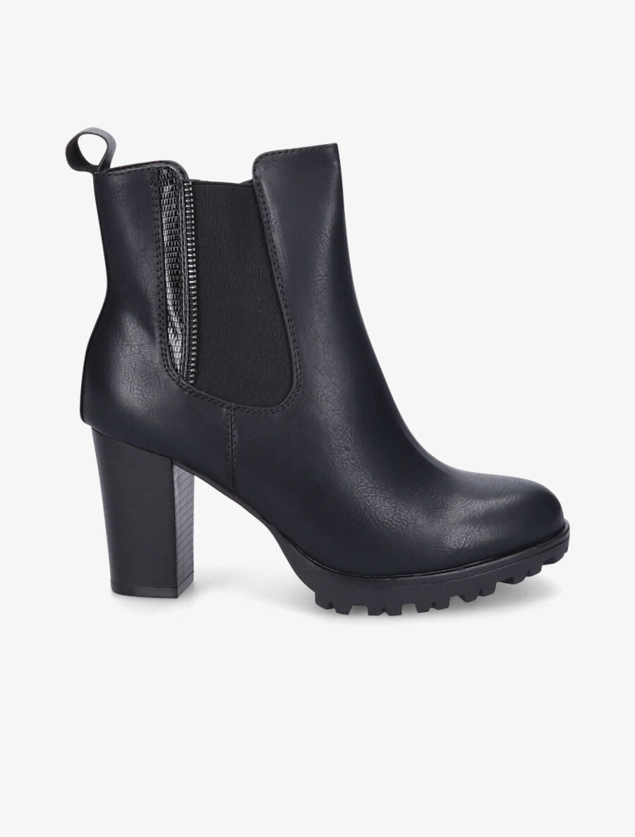 Bottines classiques à talon haut - Noir - 1
