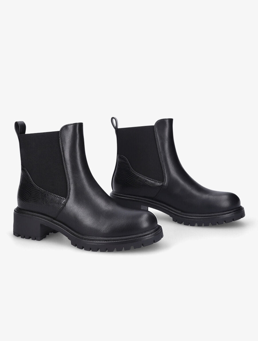 Bottines élastiquées à contrefort texturé - Noir - 4