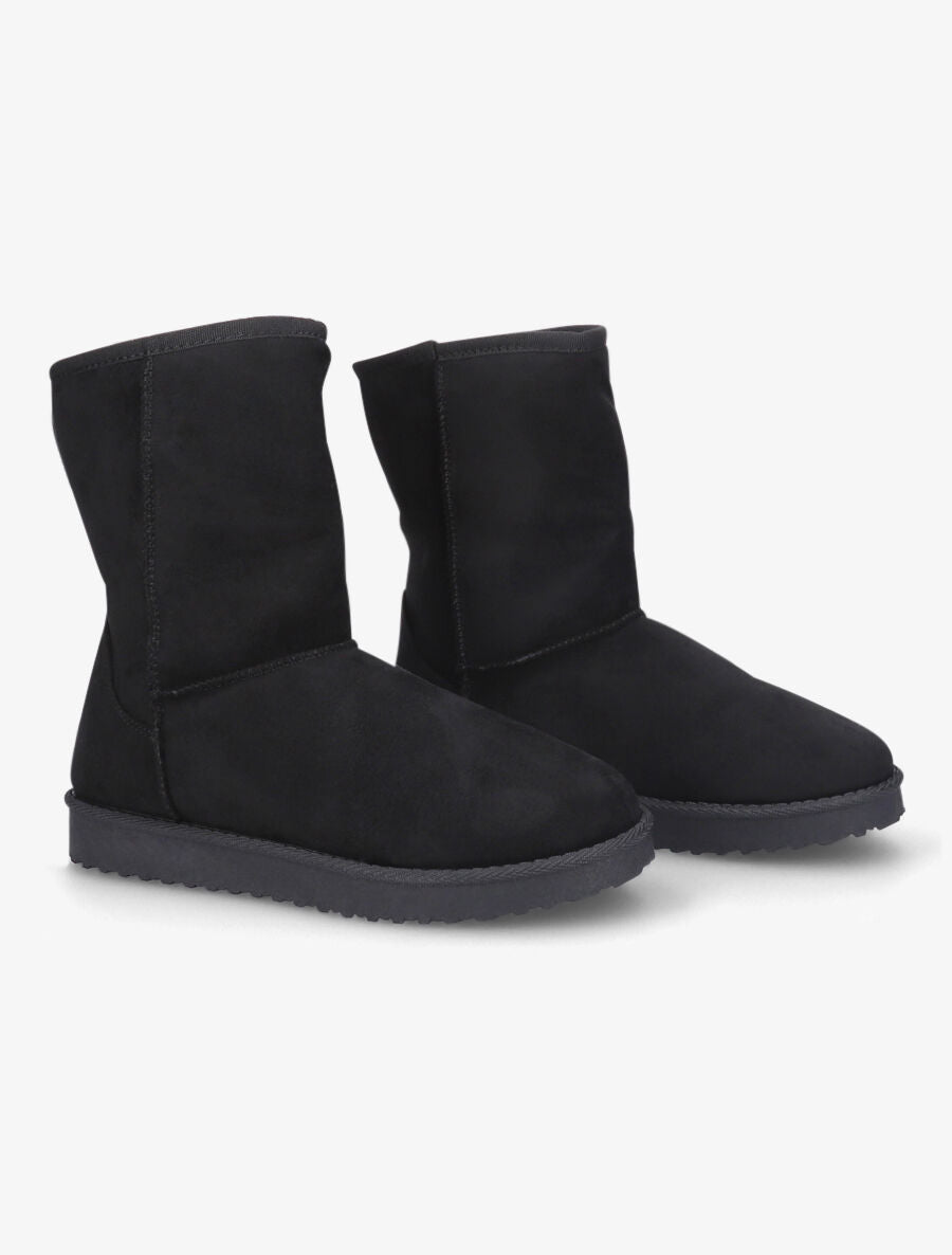 Bottines fourrées en suédine - Noir - 4