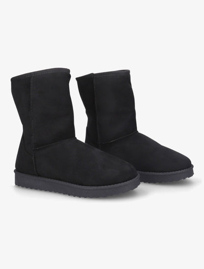 Bottines fourrées en suédine - Noir - 4