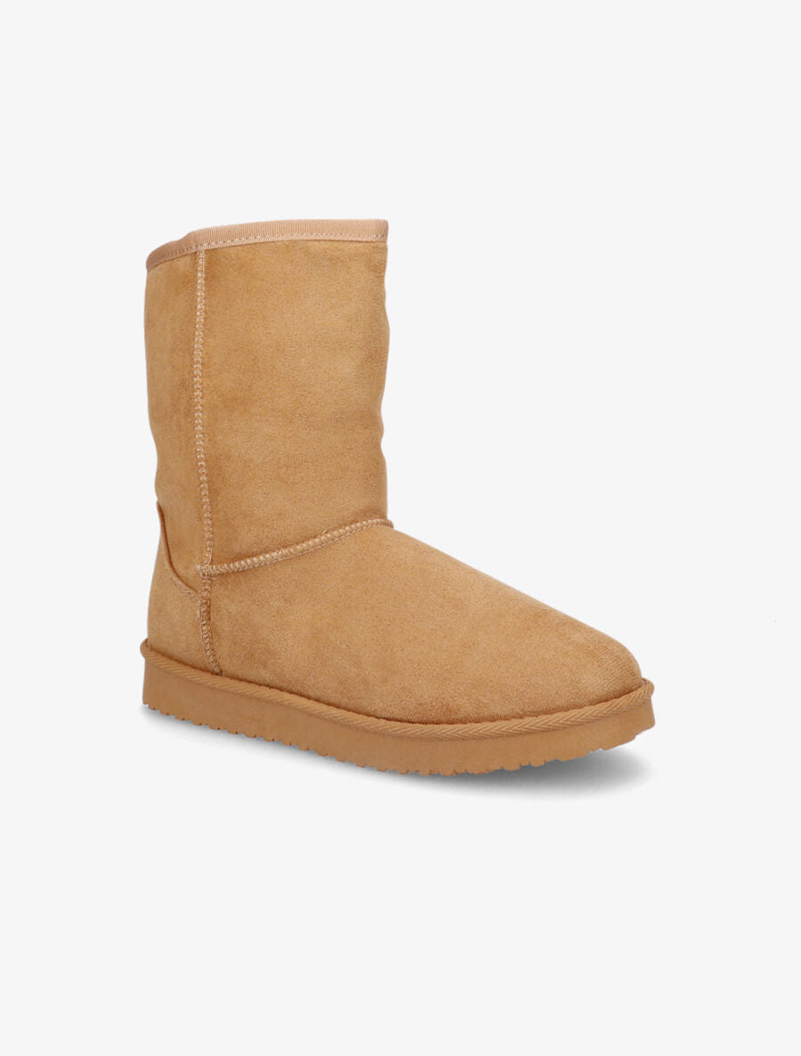 Bottines fourrées en suédine - Camel - 2