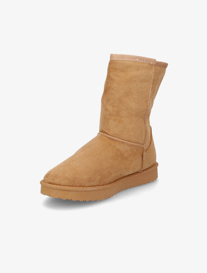 Bottines fourrées en suédine - Camel - 3