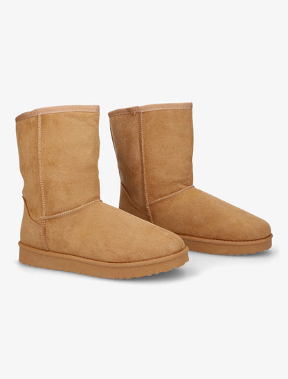 Bottines fourrées en suédine - Camel - 4