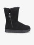 Boots fourrées en suédine et à zip - Noir - 5