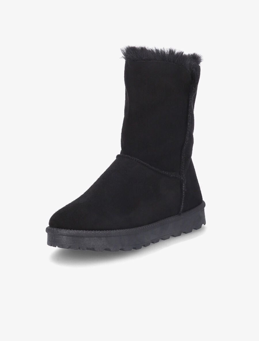 Boots fourrées en suédine et à zip - Noir - 3
