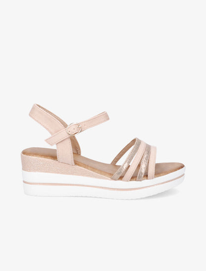 Sandales compensées à semelle irisées - Rose gold - 1