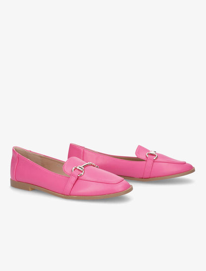 Mocassins à boucle en simili - Fushia - 4
