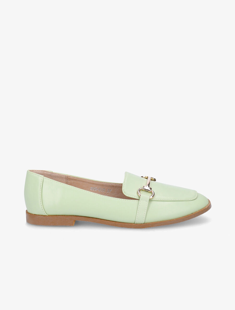 Mocassins à boucle en simili - Vert amande - 1