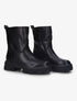 Bottines unies en simili - Noir - 1