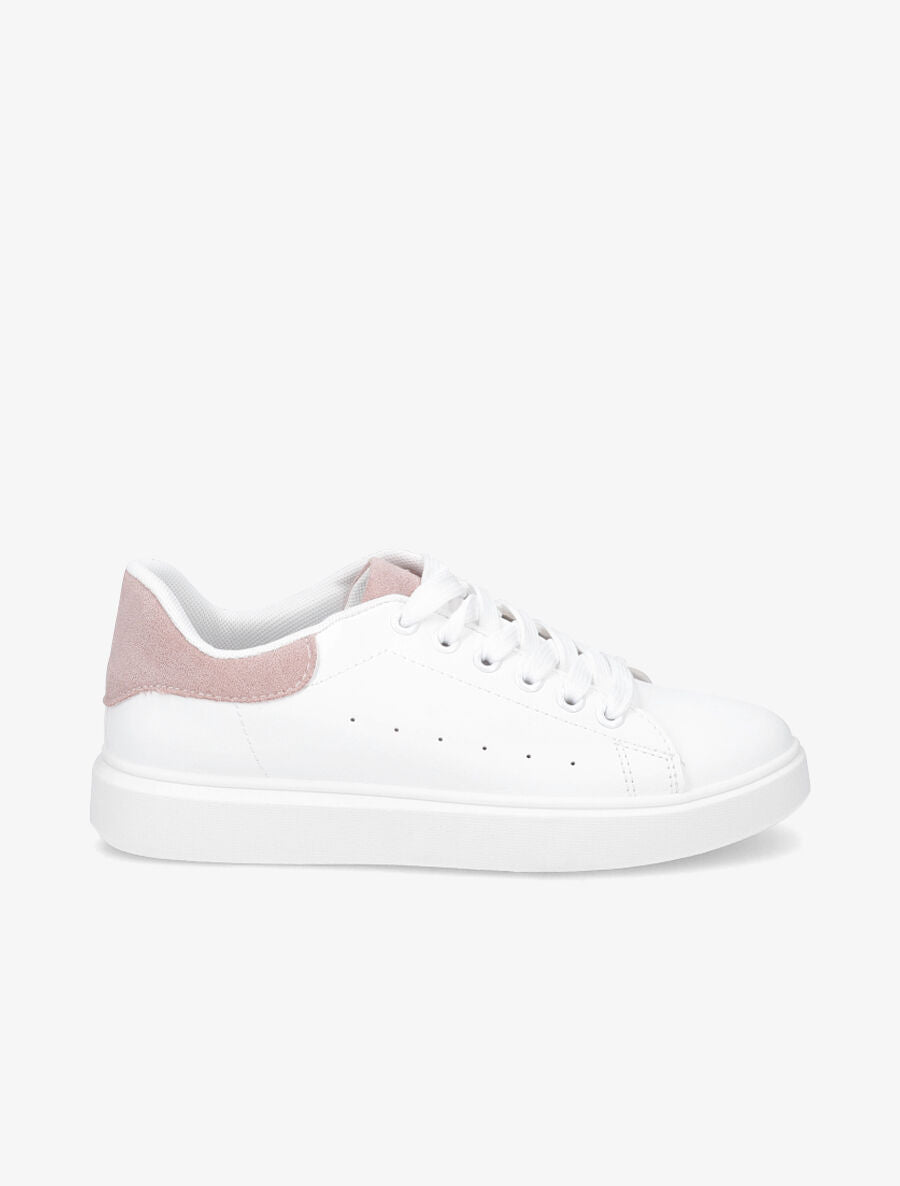 Sneakers à contrefort et languette contrastants - Rose - 5