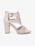 Sandales en suédine perforée - Beige - 1