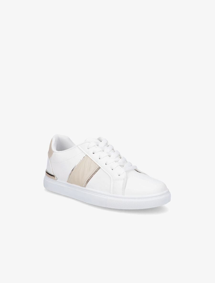 Tennis en simili à bande texturée - Beige - 2