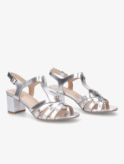 Sandales en simili à brides fantaisies - Argent - 4