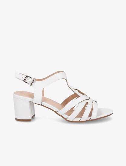 Sandales en simili à brides fantaisies - Blanc - 1