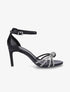 Sandales à talon aiguille et brides ornées de strass - Noir - 1