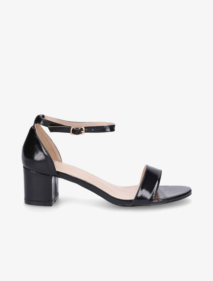 Sandales vernies en simili à talon - Noir - 1