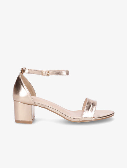 Sandales vernies en simili à talon - Rose gold - 5