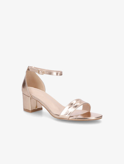 Sandales vernies en simili à talon - Rose gold - 2