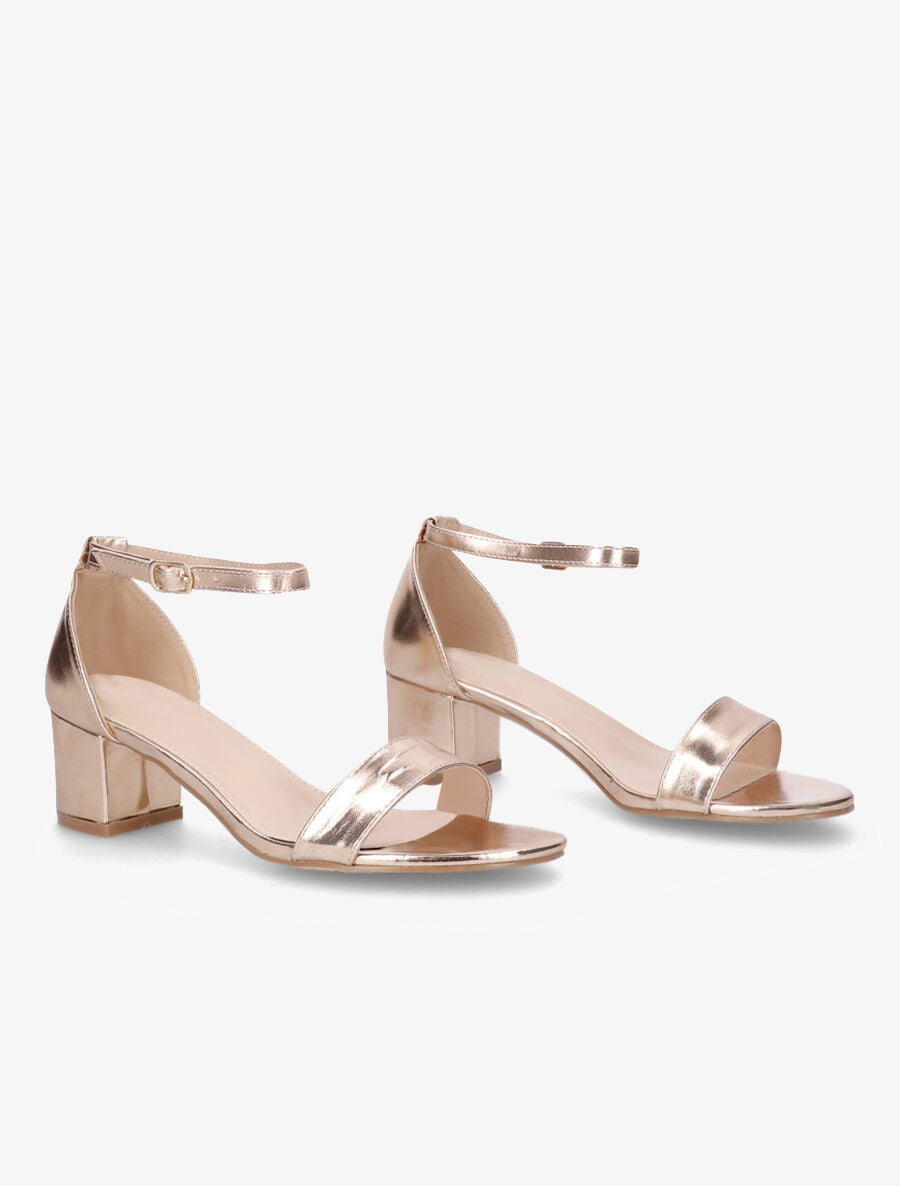 Sandales vernies en simili à talon - Rose gold - 4