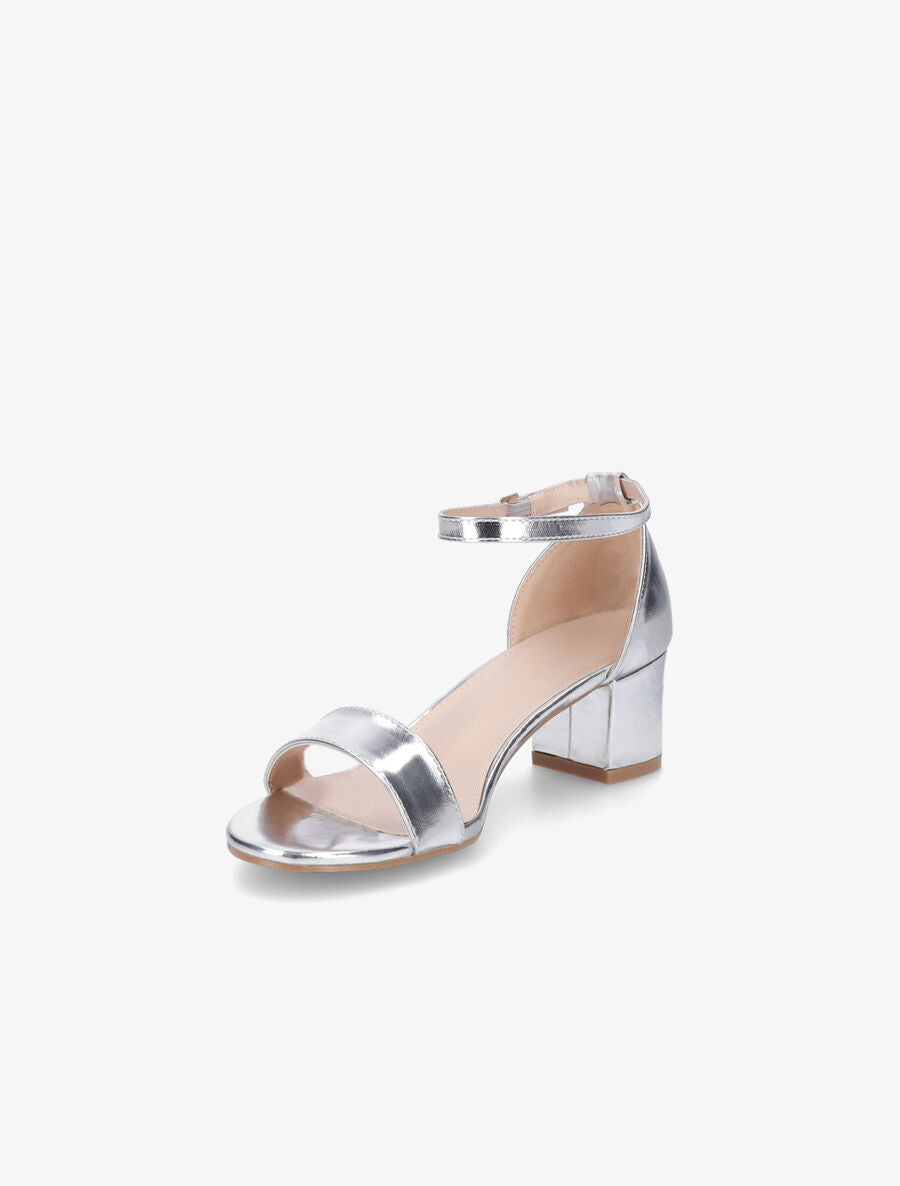Sandales vernies en simili à talon - Argent - 3